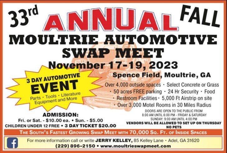 33rd Annual Fall Moultrie Automotive Swap Meet & Car Corral