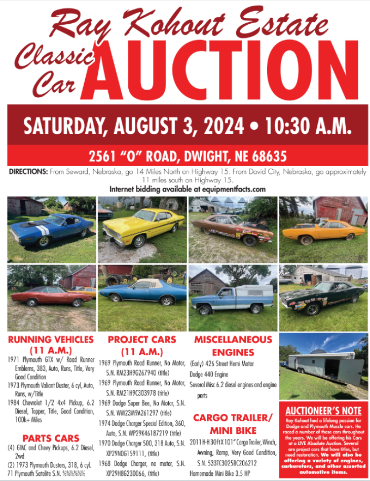 Ray Kohout Estate Classic Car Auction - Live & Online Bidding