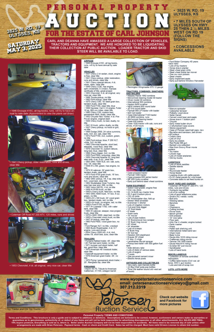 Live Personal Property Auction - Vehicles, Tractors, Equipment and More