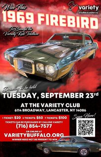 Variety Children's Charity of Buffalo - 1969 Pontiac Firebird Sweepstakes