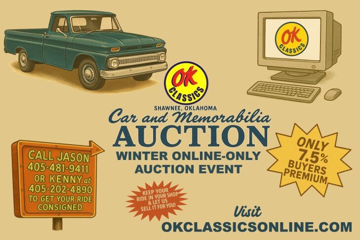 OK CLASSICS 1st ANNUAL WINTER  CAR & MEMORABILIA - ONLINE ONLY AUCTION