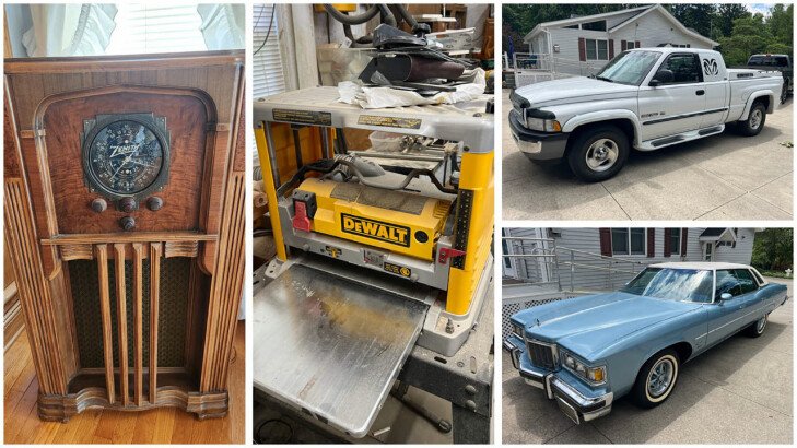 Kiko Auctioneers Presents ’76 Bonneville; 2000 Ram 1500 Laramie; Zenith, Philco, Transoceanic & Hallicrafter Radios; Tools; Furniture; Collectibles