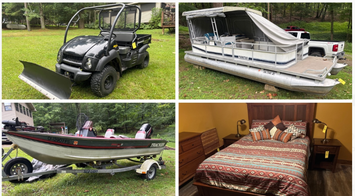 Kiko Auctioneers Presents Kawasaki Mule, Boats, Generator, Arhaus Furniture, Tools, Antiques, Collectibles