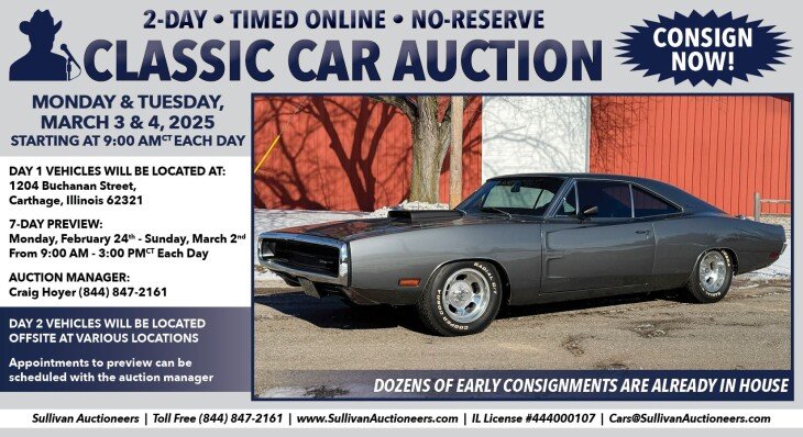 TWO DAY TIMED NO RESERVE COLLECTOR CAR AUCTION - ONLINE ONLY