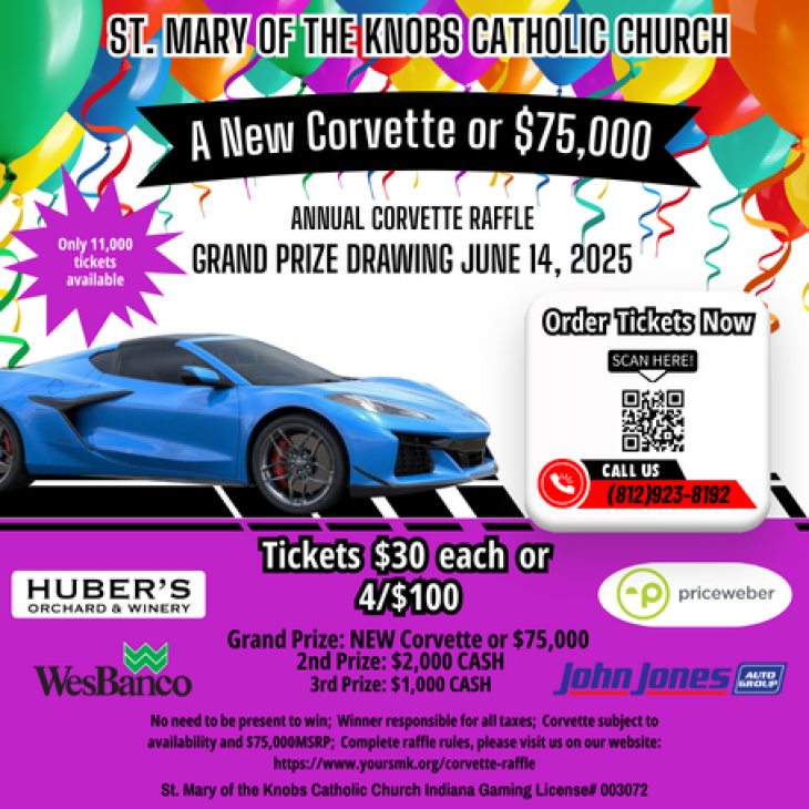 Saint Mary of the Knobs Corvette Raffle 2025