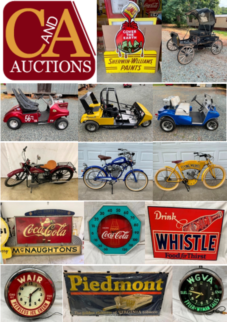 OUTSTANDING 2 DAY LIVE PAPA AUCTION - featuring Antique Motorcycles, Golf Carts & Collectibles