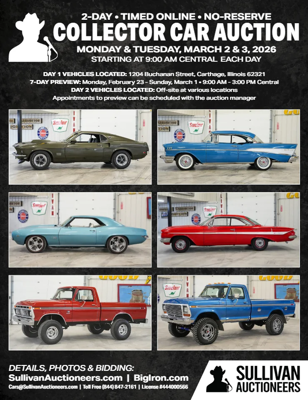 TWO DAY NO-RESERVE COLLECTOR CAR AUCTION - Online Only