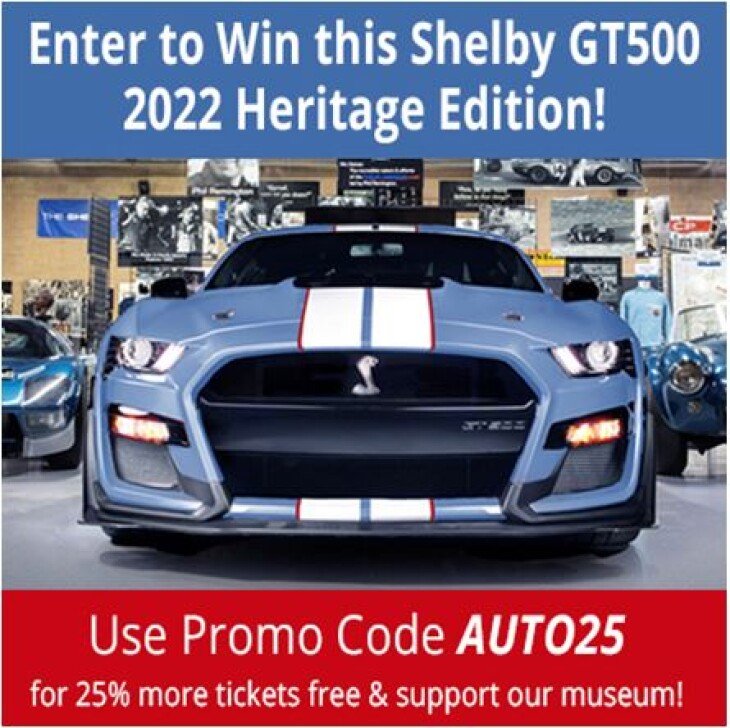 Shelby American Collection presents WIN this 1-of-1 2022 Shelby Mustang GT500 Heritage Edition PLUS $25,000!!